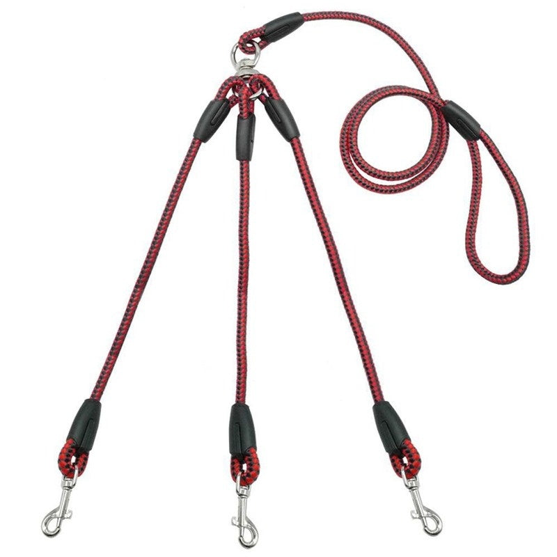 3 Way No-Tangle Triple Couple Pet Dog Walking Leash