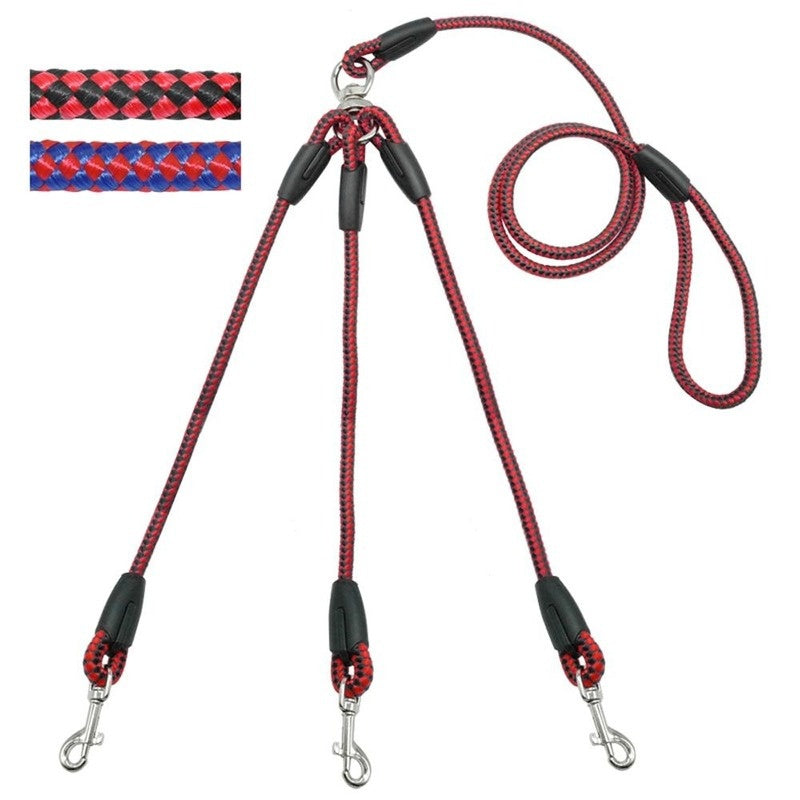 3 Way No-Tangle Triple Couple Pet Dog Walking Leash