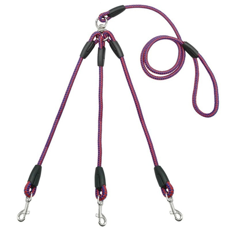 3 Way No-Tangle Triple Couple Pet Dog Walking Leash