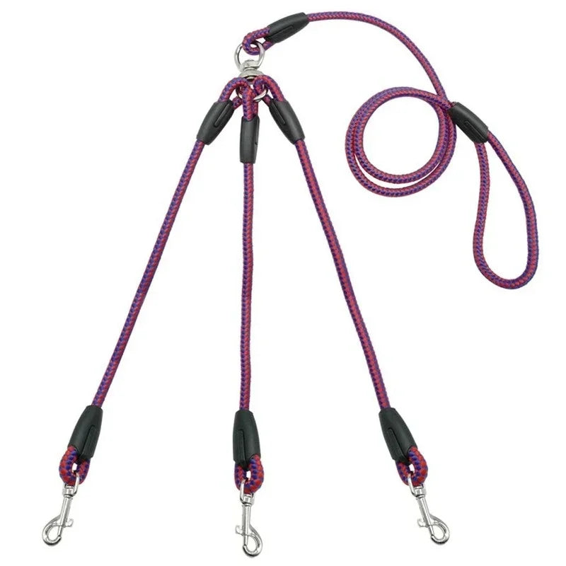 3 Way No-Tangle Triple Couple Pet Dog Walking Leash