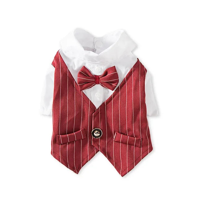 Gentleman Dog Clothes Wedding Suit Formal Shirt