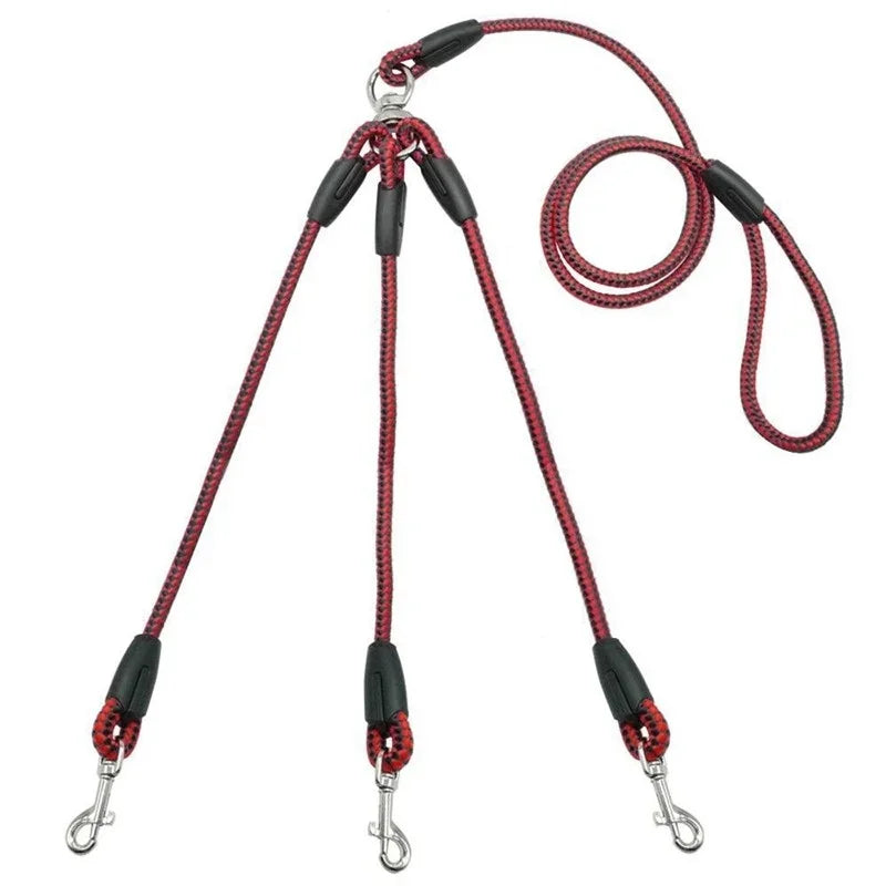 3 Way No-Tangle Triple Couple Pet Dog Walking Leash